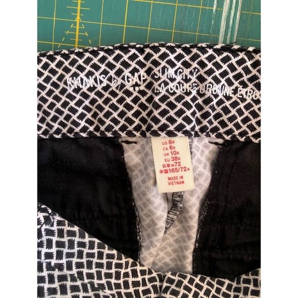 Slim City Khakis by Gap Black White Womens Pants Size 6R - Picture 3 of 7